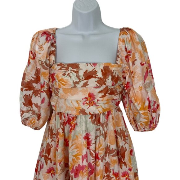 Abercrombie And Fitch Ruched Bodice Puff Sleeve Dress XS - Picture 7 of 10